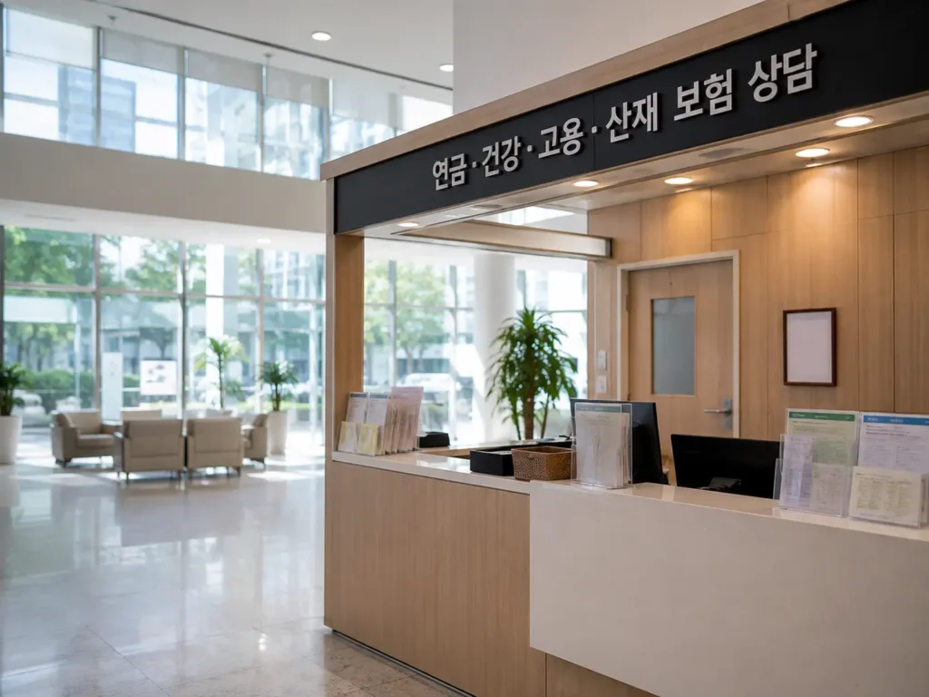 국민연금 예상수령액 안내받는 공공기관 창구 분위기