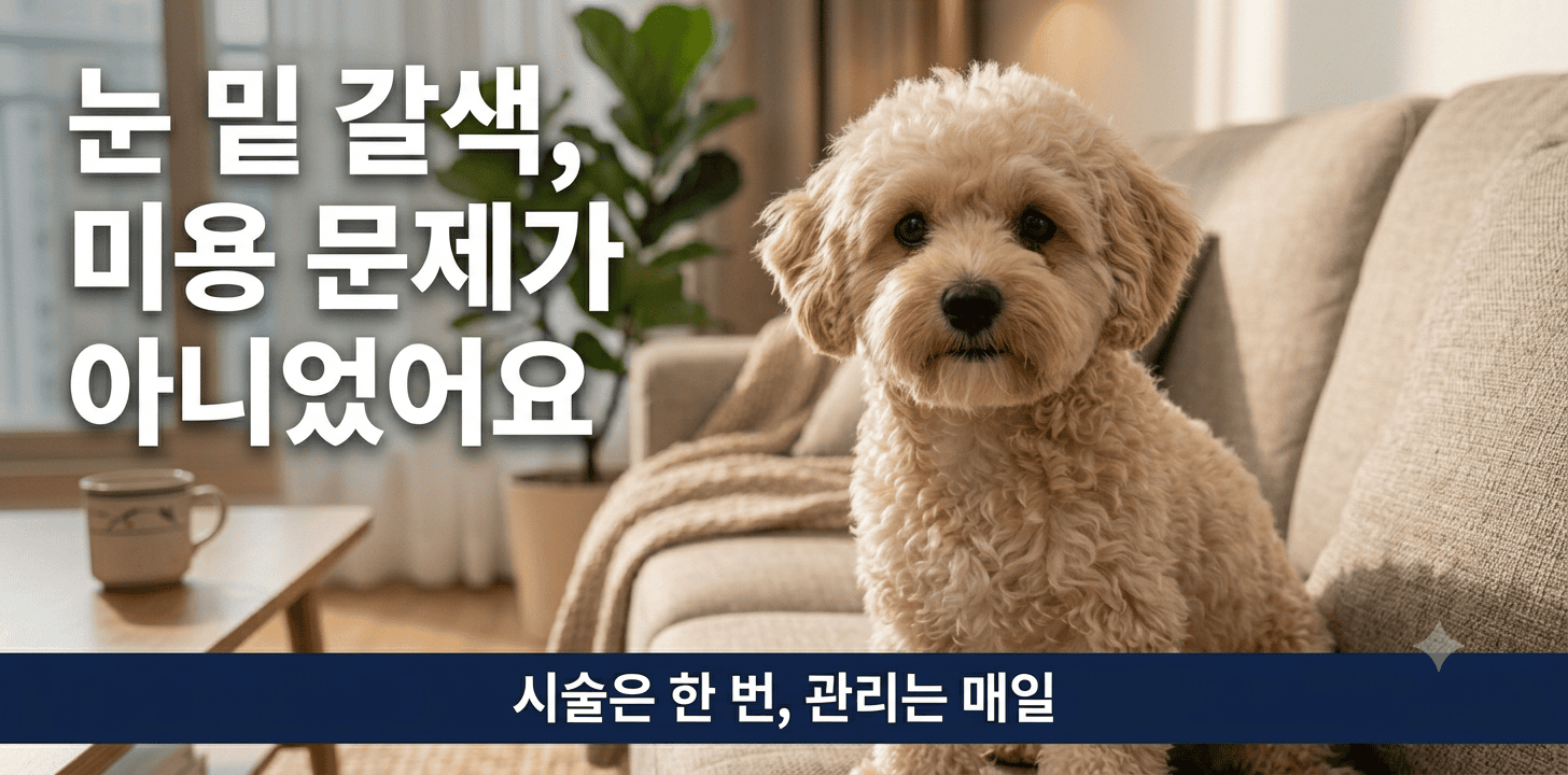 강아지 눈물자국 관리 방법을 정리한 대표 이미지