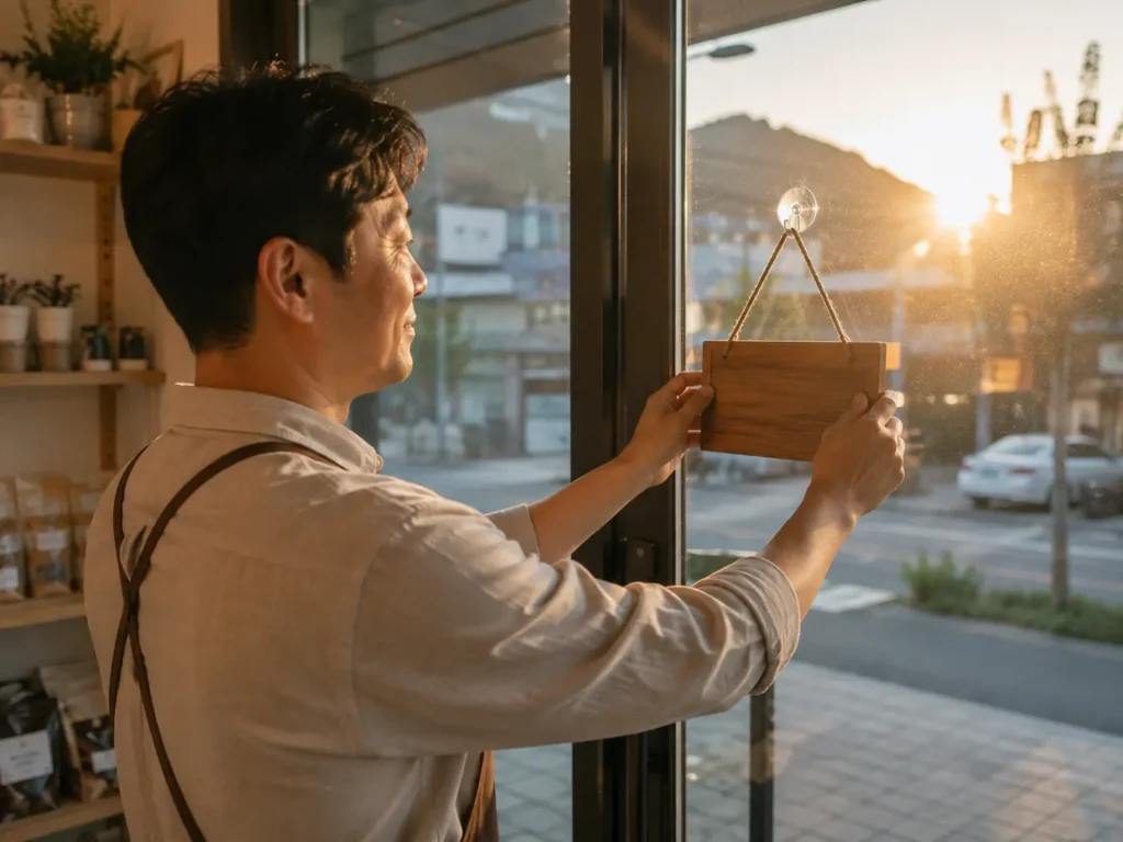  노란우산공제 납입한도 확대 소식을 확인하고 가게 문을 여는 소상공인